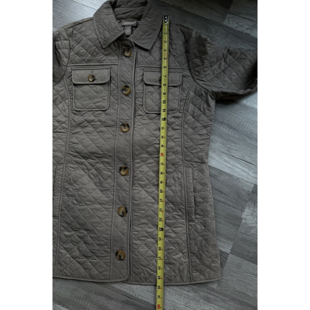 Chico's Quilted Full Button Front Jacket Women's Size 1 Medium Camel - Picture 10 of 16